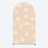 Aperturee - Aperturee Simple White Blooming Flowers Birthday Arch Backdrop